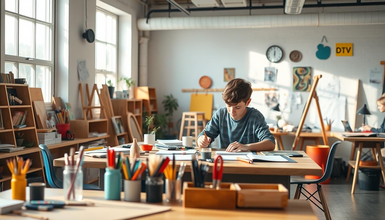 Student developing practical and academic skills